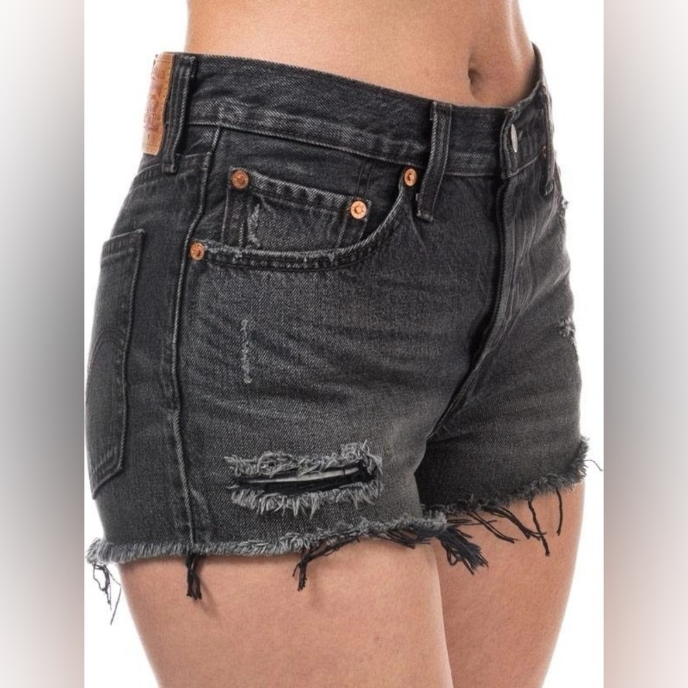Levi’s Premium 501 Cutoff Jean Shorts, Washed Black, 27